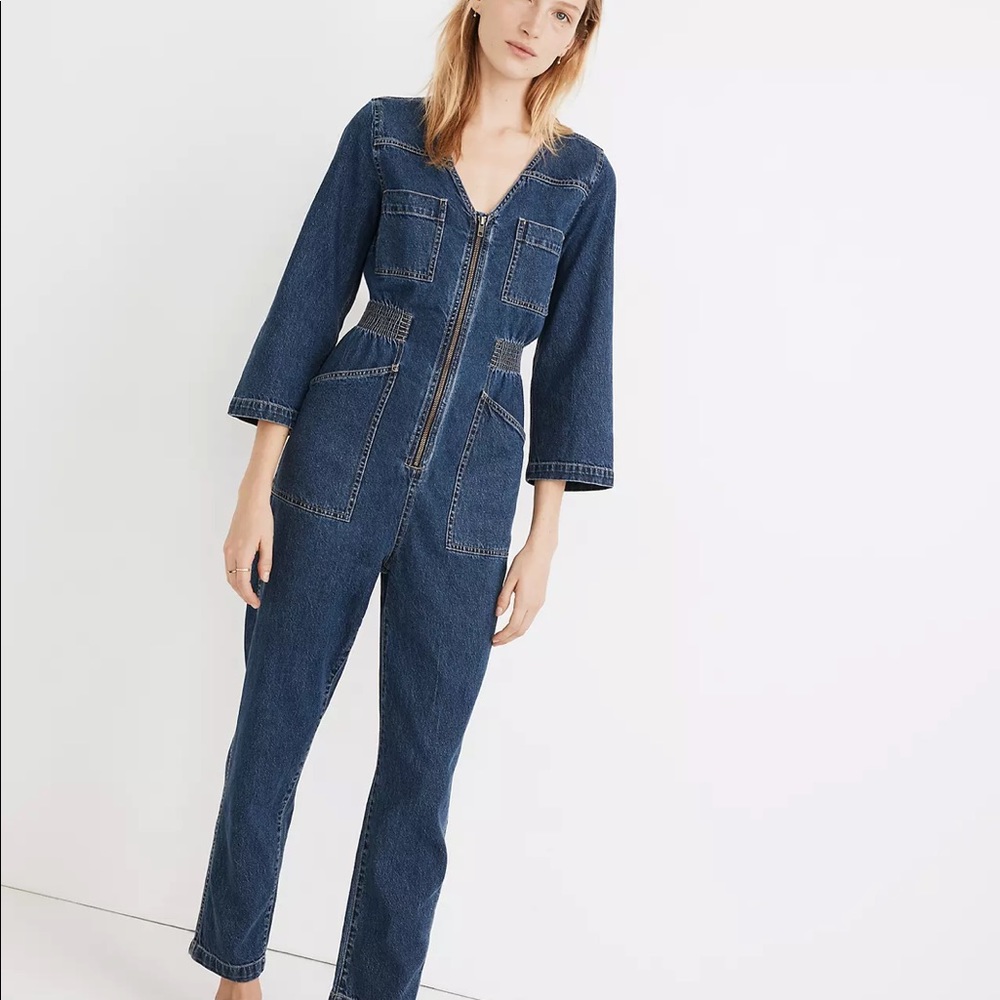 MADEWELL Denim Patch Pocket Coverall Jumpsuit